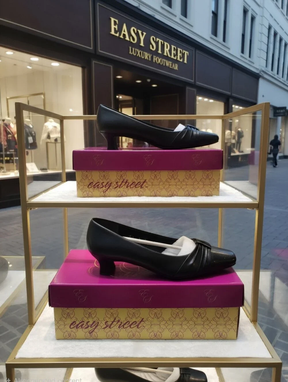 Easy Street Waive Black Pumps Women's Sz 8.5 M New
